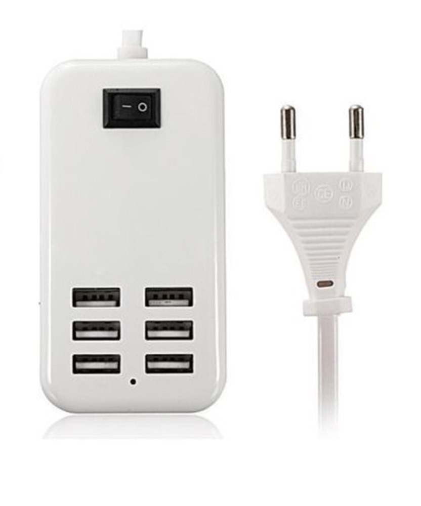 6 Port Multi USB HighQ Fast Charger for Micromax Bolt Supreme Q300 Maxbhi