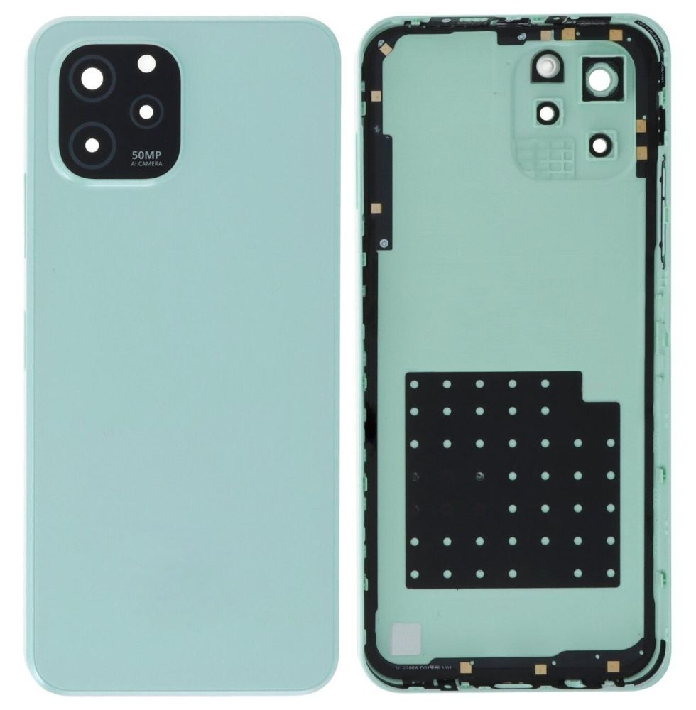 SEAHAI Cover Portafoglio Per Huawei Nova Y61, Custodia In Pelle Con Foglie E Gatto In Rilievo, Verde, Antiurto