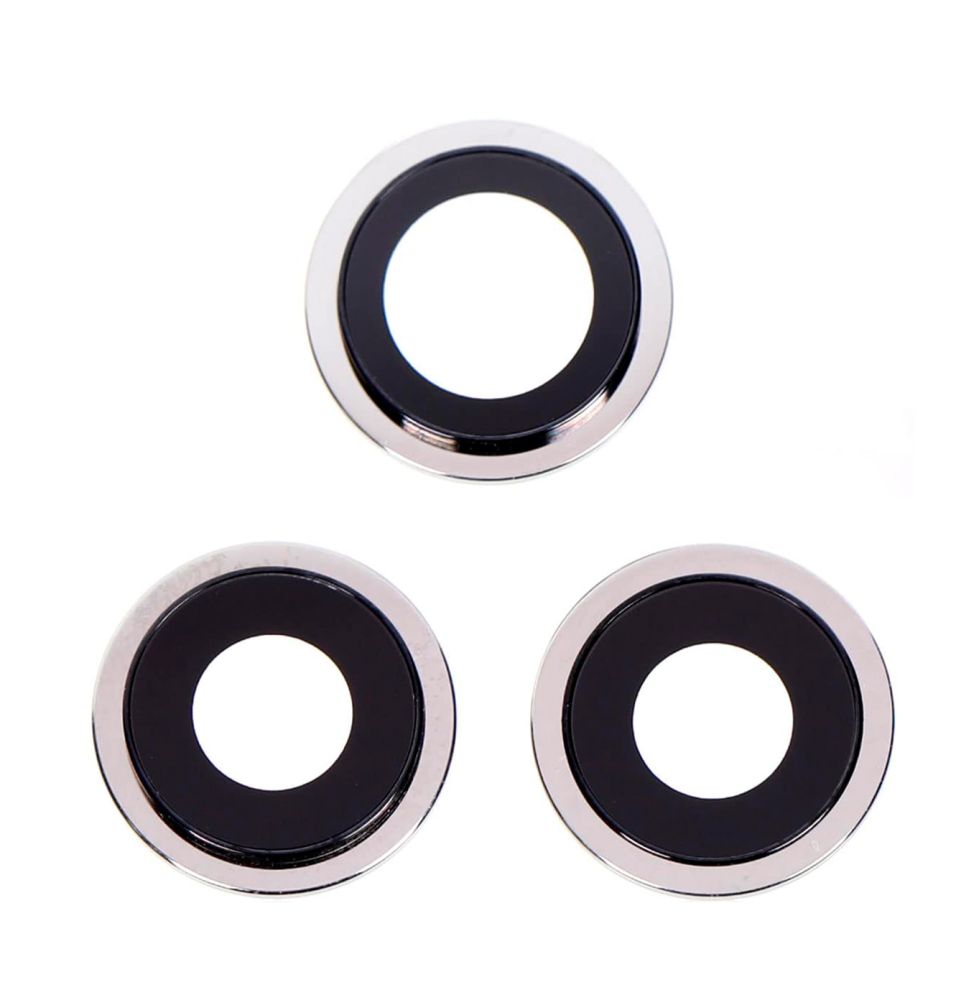Camera Lens Glass with Frame for Apple iPhone 12 Pro Silver by