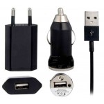3 in 1 Charging Kit for Lava X5 with USB Wall Charger, Car Charger & USB Data Cable