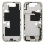 Lcd Frame Middle Chassis For Apple Iphone 16 Pro Silver By - Maxbhi Com