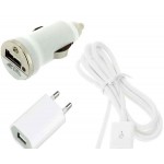 3 in 1 Charging Kit for Adcom Thunder A500 with USB Wall Charger, Car Charger & USB Data Cable