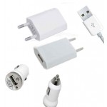 3 in 1 Charging Kit for I-Mate Mobile SPJAS with USB Wall Charger, Car Charger & USB Data Cable
