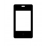 Replacement Front Glass For Nokia Asha 500 Dual Sim Black By - Maxbhi.com