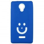 Smiley Back Case for Micromax A74 Canvas Fun Black with Blue