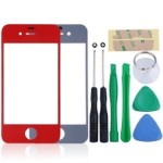 Front Glass Lens For Apple iPhone 4s - Red