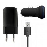 3 in 1 Charging Kit for Celkon A 107 Plus with USB Wall Charger, Car Charger & USB Data Cable