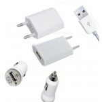 3 in 1 Charging Kit For Alcatel OT-301 with USB Wall Charger, Car Charger & Data Cable (miniUSB)