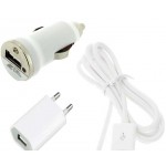 3 in 1 Charging Kit for Nokia 6020 with USB Wall Charger, Car Charger & USB Data Cable