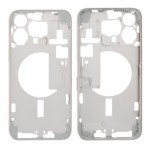 Lcd Frame Middle Chassis For Apple Iphone 15 Pro Max White By - Maxbhi Com