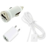 3 In 1 Charging Kit For I Kall K71 With Wall Charger Car Charger Usb Data Cable - Maxbhi Com