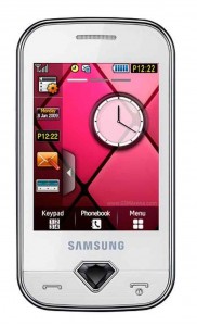 LCD with Touch Screen for Samsung S7070 Diva - White