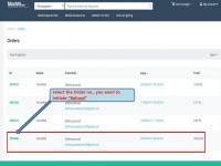 Step 3: Select the order for which you want to initiate refund to bank.