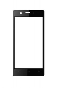 Replacement Front Glass For Qmobile Noir I6 Black By - Maxbhi.com