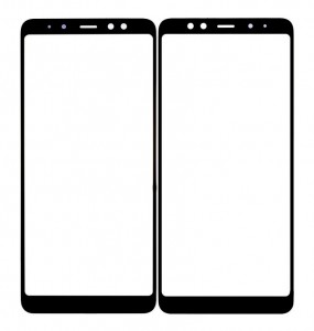 Replacement Front Glass For Samsung Galaxy A8 2018 Black By - Maxbhi Com