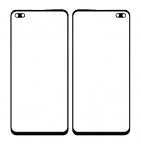 Replacement Front Glass For Realme X3 Superzoom Black By - Maxbhi Com