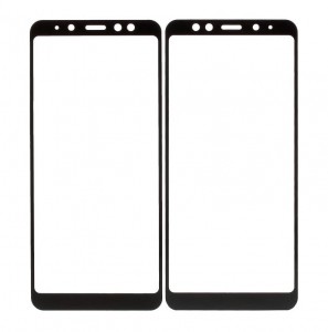 Replacement Front Glass For Samsung Galaxy A8 Plus 2018 Black By - Maxbhi Com