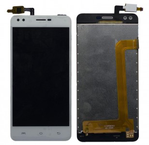Lcd With Touch Screen For Lava X19 White By - Maxbhi Com