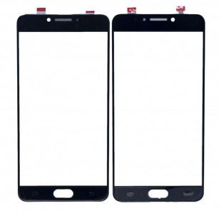 Replacement Front Glass For Samsung Galaxy C7 Pro Black By - Maxbhi Com