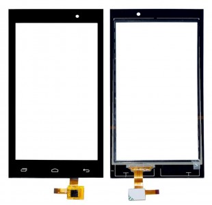 Touch Screen Digitizer For Micromax Canvas Fire 4 A107 Black By - Maxbhi Com