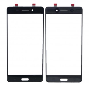 Replacement Front Glass For Nokia 6 Black By - Maxbhi Com