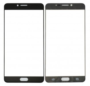 Replacement Front Glass For Samsung Galaxy C9 Pro Black By - Maxbhi Com