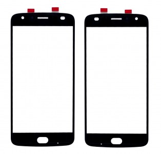Replacement Front Glass For Moto Z2 Play Black By - Maxbhi Com