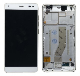 Lcd With Touch Screen For Lyf Earth 1 White By - Maxbhi Com