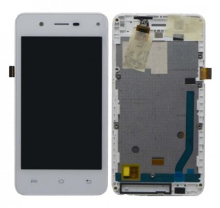 Lcd With Touch Screen For Lava A44 White By - Maxbhi Com