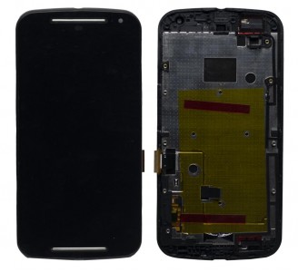 Lcd With Touch Screen For Motorola Moto G 2nd Gen Dual Sim Black By - Maxbhi Com