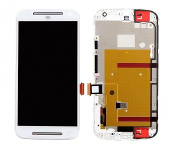Lcd With Touch Screen For Motorola Moto G 2nd Gen White By - Maxbhi Com