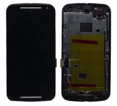 Lcd With Touch Screen For Motorola Moto G 2nd Gen Dual Sim Black By - Maxbhi Com