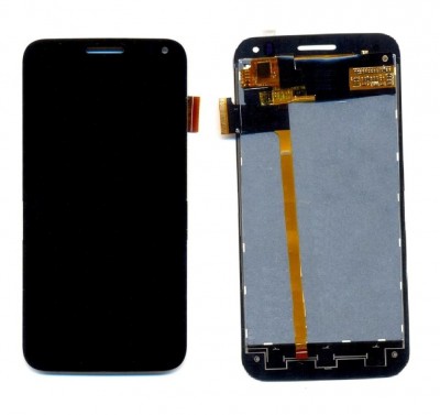 Lcd With Touch Screen For Intex Aqua Curve Mini Black By - Maxbhi Com