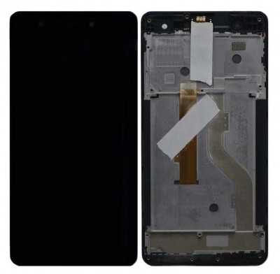 Lcd With Touch Screen For Lava Z1 Black By - Maxbhi Com