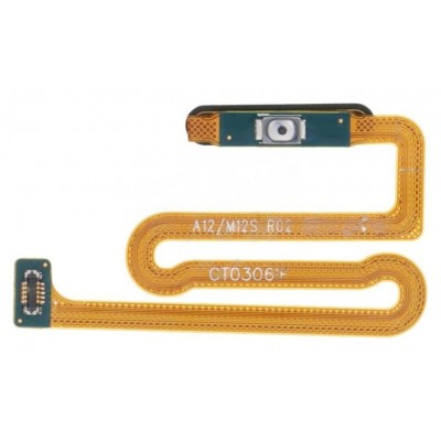 Fingerprint Sensor Flex Cable For Samsung Galaxy A12 2021 Black By - Maxbhi Com