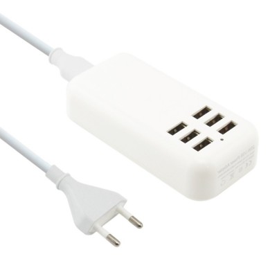 6 Port Multi USB HighQ Fast Charger for Micromax A104 Canvas Fire 2 - Maxbhi.com