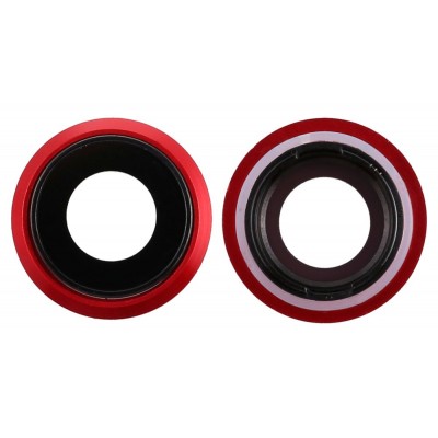 Camera Lens Glass with Frame for Apple iPhone 8 Red