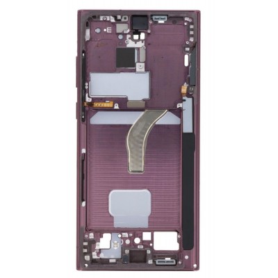 Lcd Frame Middle Chassis For Samsung Galaxy S22 Ultra 5g Red By - Maxbhi Com