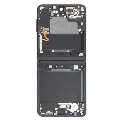Lcd Frame Middle Chassis For Samsung Galaxy Z Flip 3 Black By - Maxbhi Com