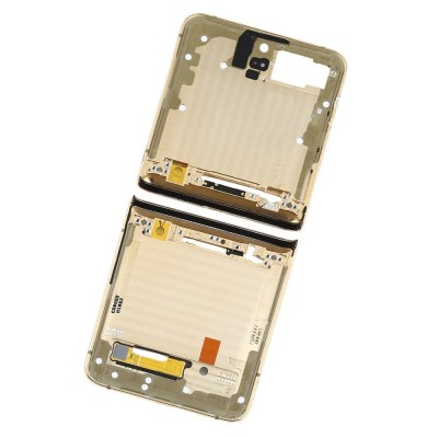 Lcd Frame Middle Chassis For Samsung Galaxy Z Flip Gold By - Maxbhi Com