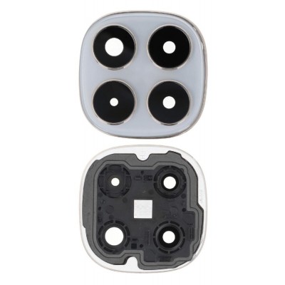 Camera Lens Glass With Frame For Xiaomi Redmi Note 14 Pro 5g White By - Maxbhi Com