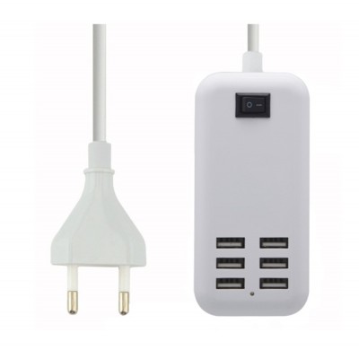 6 Port Multi USB HighQ Fast Charger for Intex IN 6660 V.DO Touch - Maxbhi.com