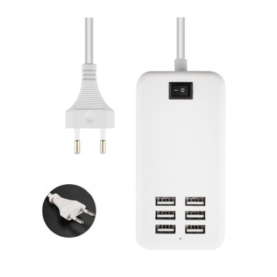 6 Port Multi USB HighQ Fast Charger for I-Mate Mobile Ultimate 5150 - Maxbhi.com