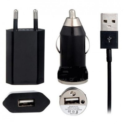 3 In 1 Charging Kit For Samsung Galaxy J3 2016 With Wall Charger Car Charger Usb Data Cable - Maxbhi Com