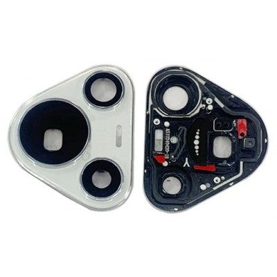 Camera Lens Glass With Frame For Huawei Pura 70 White By - Maxbhi Com