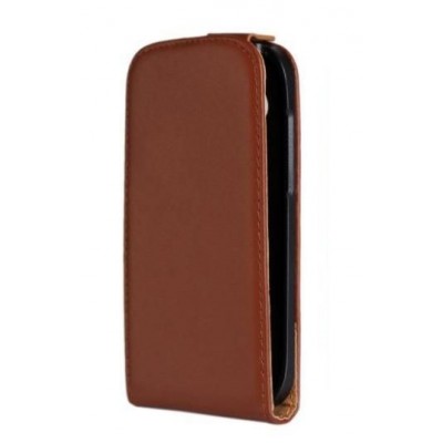 Flip Cover for HTC Desire X Dual SIM with dual SIM card slots - Brown