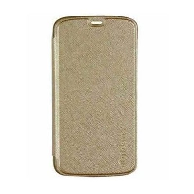 Flip Cover for Micromax Canvas Selfie Lens Q345 - Golden