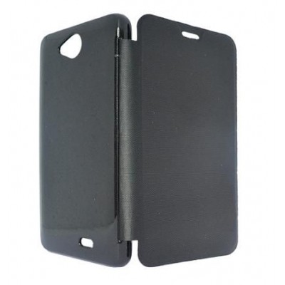 Flip Cover for Intex Aqua Sense 5.0 - Black