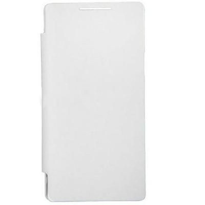 Flip Cover for Intex Aqua Wing - White