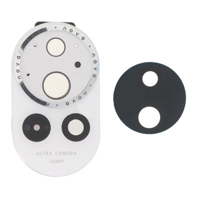 Camera Lens Glass With Frame For Huawei Nova 13 White By - Maxbhi Com